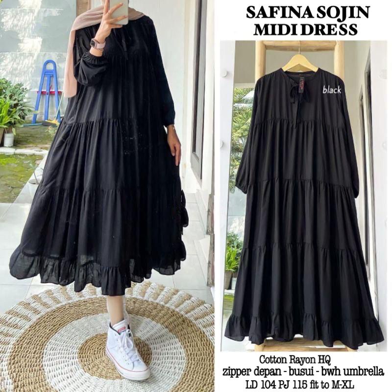 1KG MUAT 4PCS | SOJIN MIDI DRESS RAYON PREMIUM SAFINA MIDI RAYON TERBEST SELLER OOTD SELEBGRAM FASHION WANITA