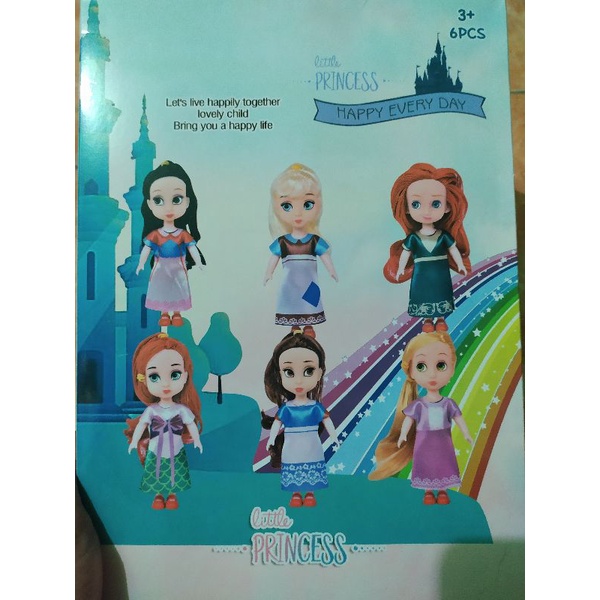 Boneka Mini Frozen / Boneka Princess isi 6 Pcs