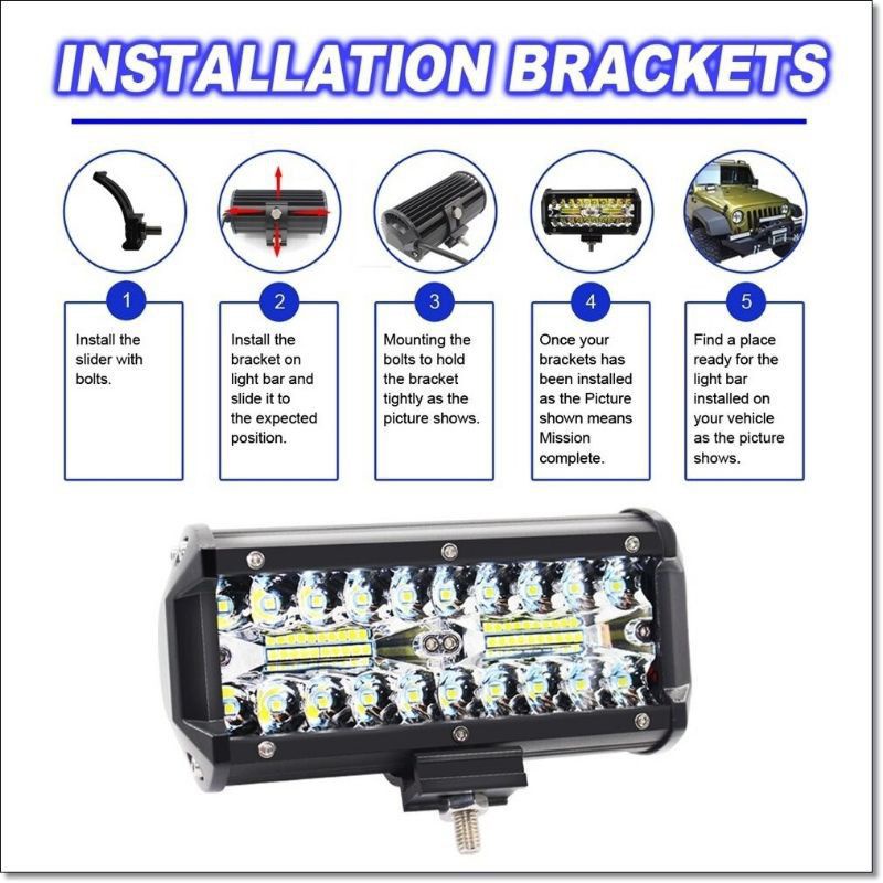 LAMPU TEMBAK SOROT CWL 40 MATA LED 40 WATT 6000K PUTIH 12-24 volt mobil/motor truck