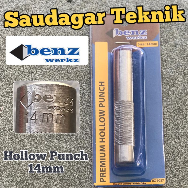 Benz Hollow Punch 14mm pukul Pembuat Lubang Plong Pembolong plat 14 mm Benz Werks