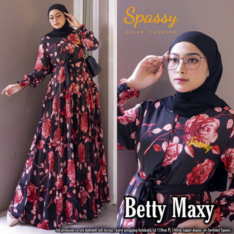 Betty Maxy GAMIS WANITA PREMIUM CERUTY MOTIF BUNGA ORI SPASSY
