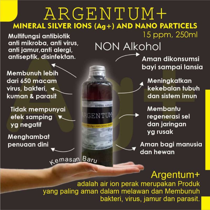 air ion perak, ARGENTUM+ 250ml (oral)