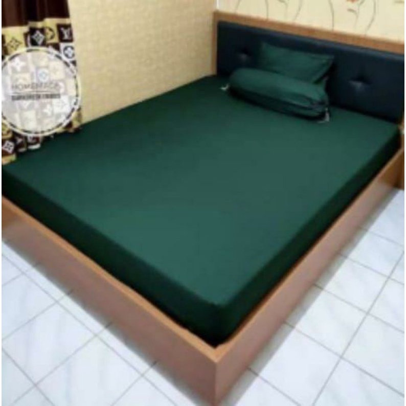 SPREI POLOS EMBOS PREMIUM WARNA HIJAU BOTOL / SPREI HOME MADE / SPREI POLOS / SPREI TEMPAT TIDUR / S