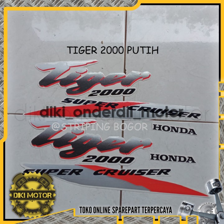 Striping Stiker Motor Honda Tiger 2000 Lis Putih