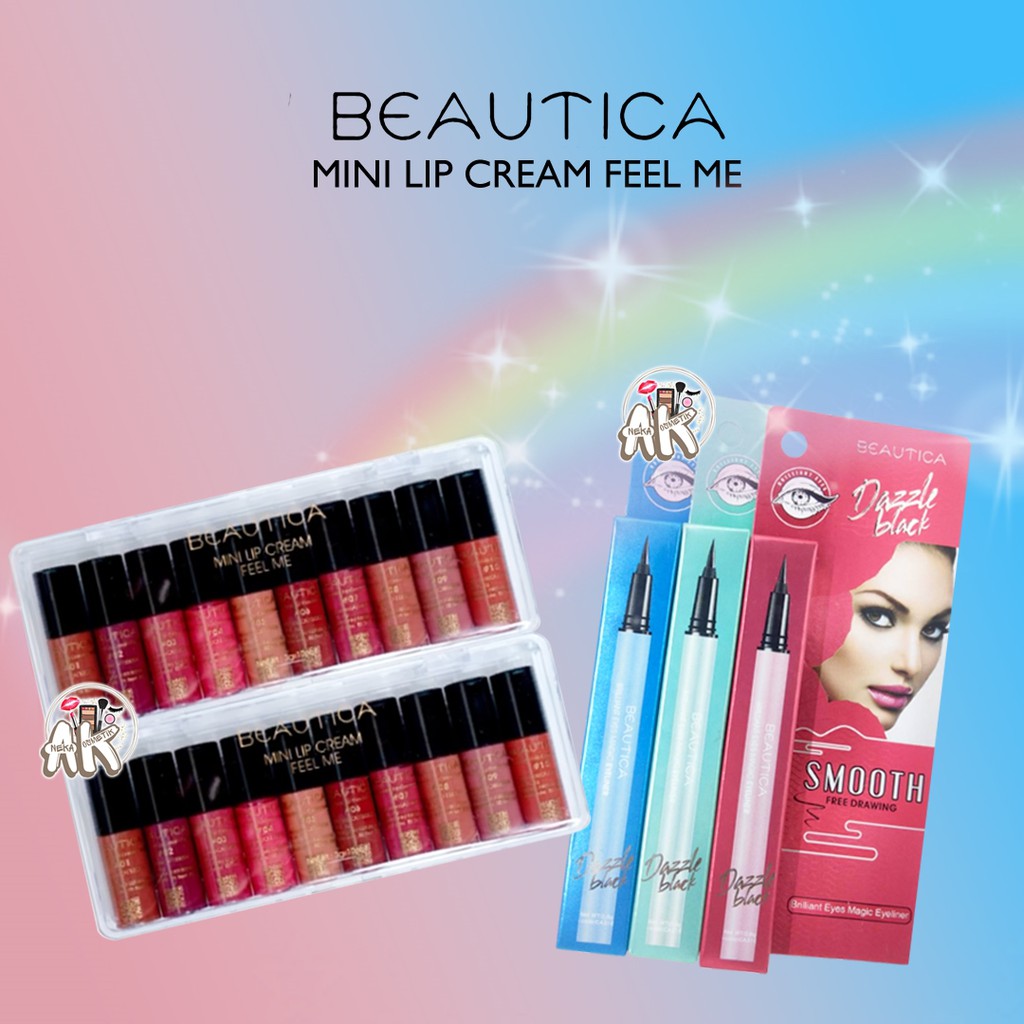 BEAUTICA LIPCREAM MINI 10PCS/ DAZZLE BLACK EYELINER/EYESHADOW