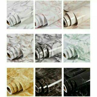  Wallpaper  PVC Tebal Anti Air Motif  Marmer  Ukuran 60x100cm 