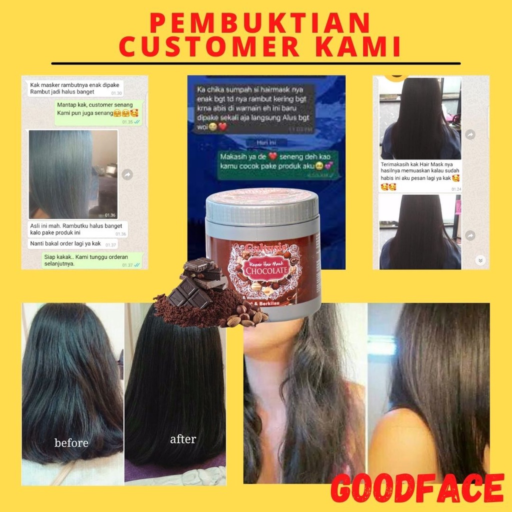 HAIR MASK CHOCOLATE CULTUSIA 500ML BPOM MASKER RAMBUT COKLAT