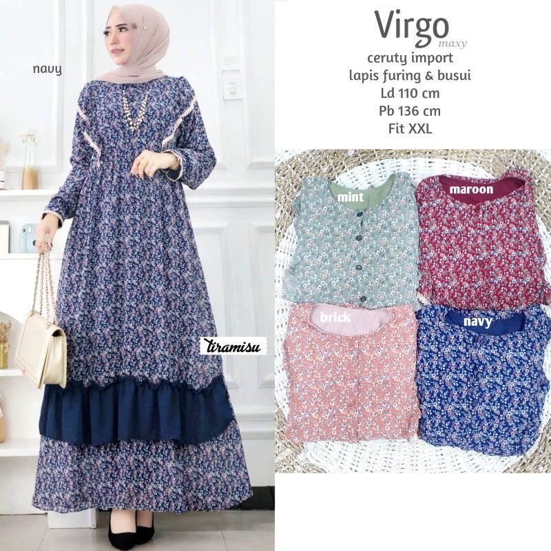 gamis wanita virgo impor by tiramisu