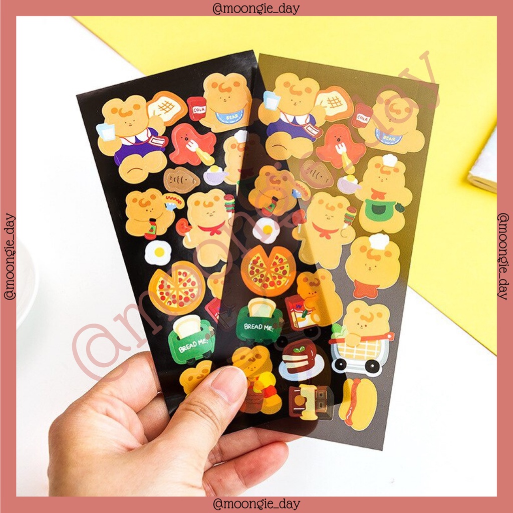 

1 LEMBAR STIKER KERTAS PVC TRANSPARAN HITAM TEMA BLACK BEAR BERUANG HITAM BULLET JURNAL LUCU MURAH DIY DIARY