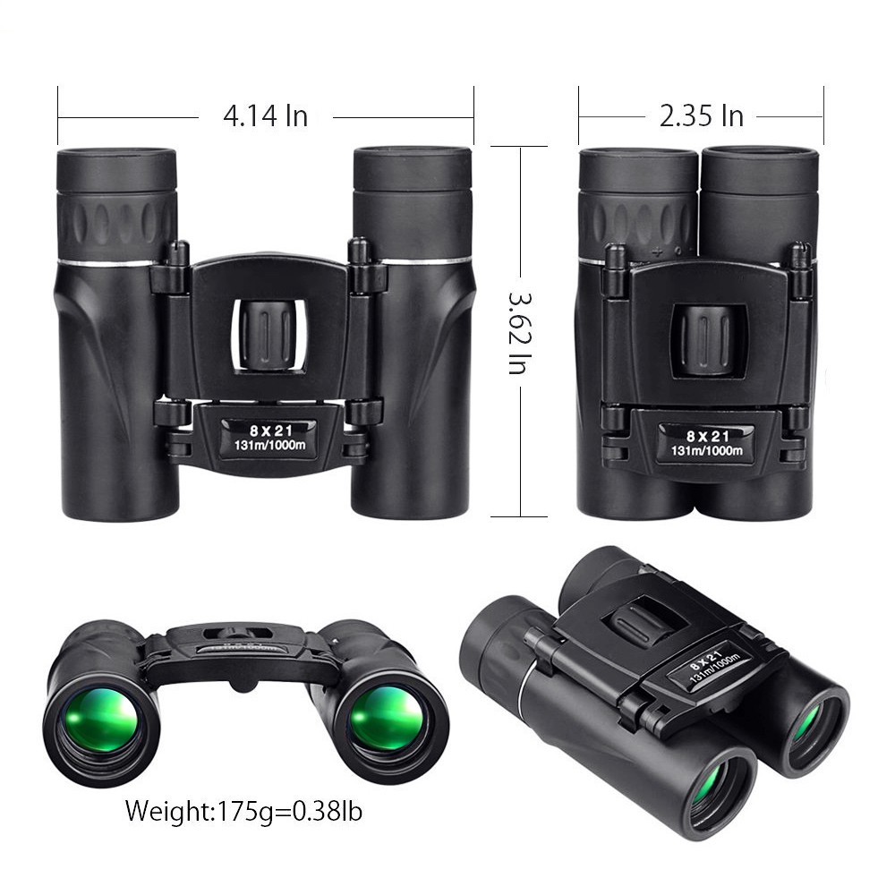 Teropong Binoculars Compact Zoom 8x21 -  Black