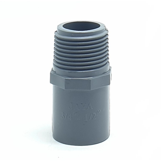 Jaya ORI Valve Socket 3/4&quot; x 1/2&quot; TS PVC / Sock Drat Luar 3/4&quot; x 1/2&quot; / Sok Drat Luar