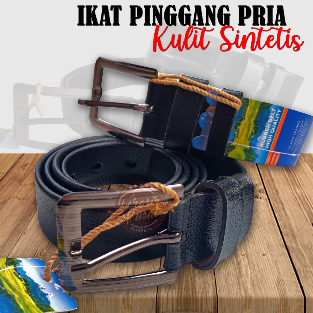 Ikat Pinggang Sabuk Belt Kulit Sintetis Kualitas Premium