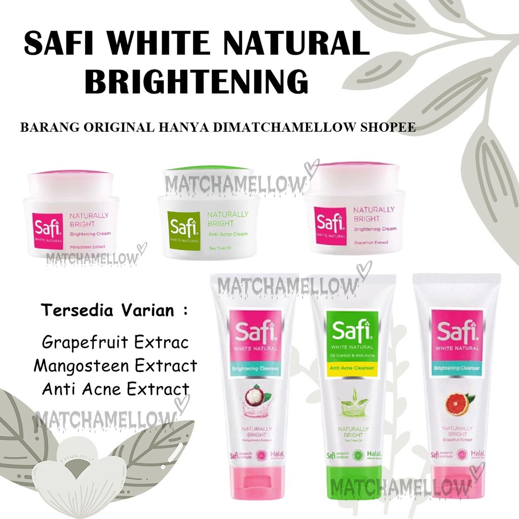 ❄️MATCHA❄️ SAFI WHITE NATURAL ANTI ACNE BRIGHTENING - WHITE NATURAL SERIES ORIGINAL