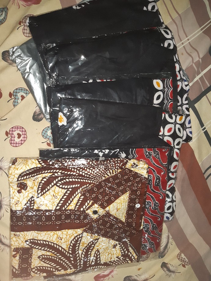 Batik Kalongan Hrb026 Kenongo Kemeja Hem Pendek Padi Pekalongan 42