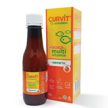 CURVIT CL Emulsion Growth Syrup 175 ML - Sirup Suplemen Peningkat Nafsu Makan Daya Tahan Tubuh Perkembangan Otak Pertumbuhan Anak