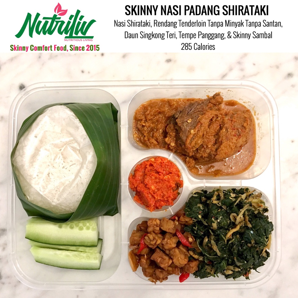 

Skinny Nasi Padang Shirataki Rendang Tenderloin Tanpa Santan 285 Kalori
