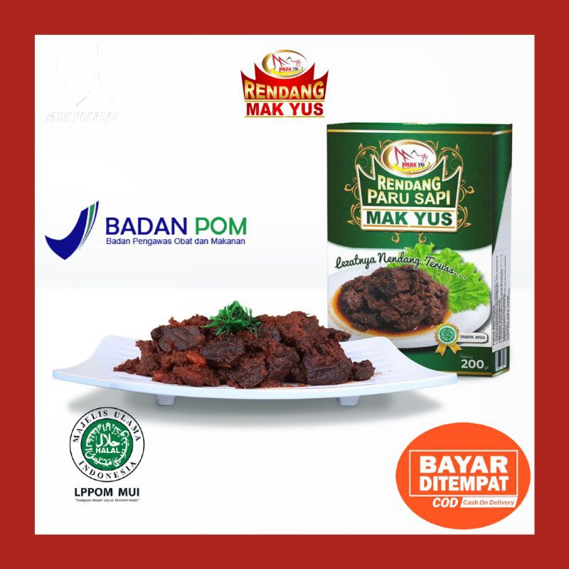 

Rendang Paru Sapi Randang Mak Yus Maknyus Makyus Asli Minang Padang Payakumbuh Bumbu Rendang 250 gr