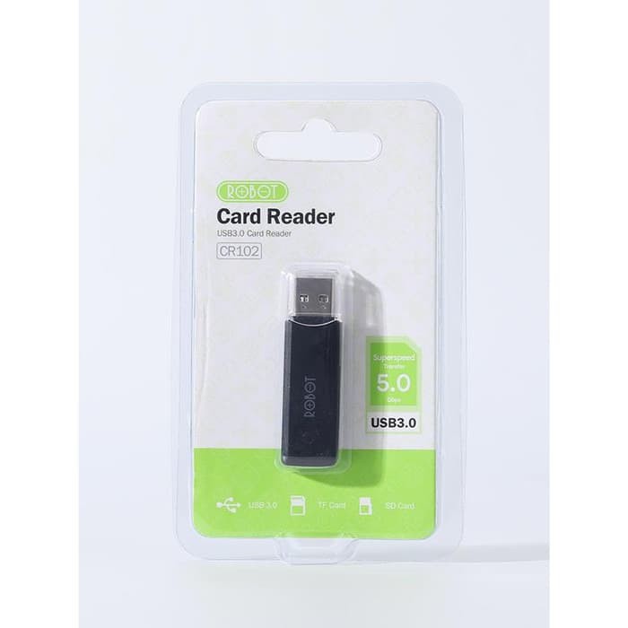 Robot CR102 Card Reader USB 3.0 Dual Slot Card SD/TF Garansi Resmi Original garansi 1 tahun