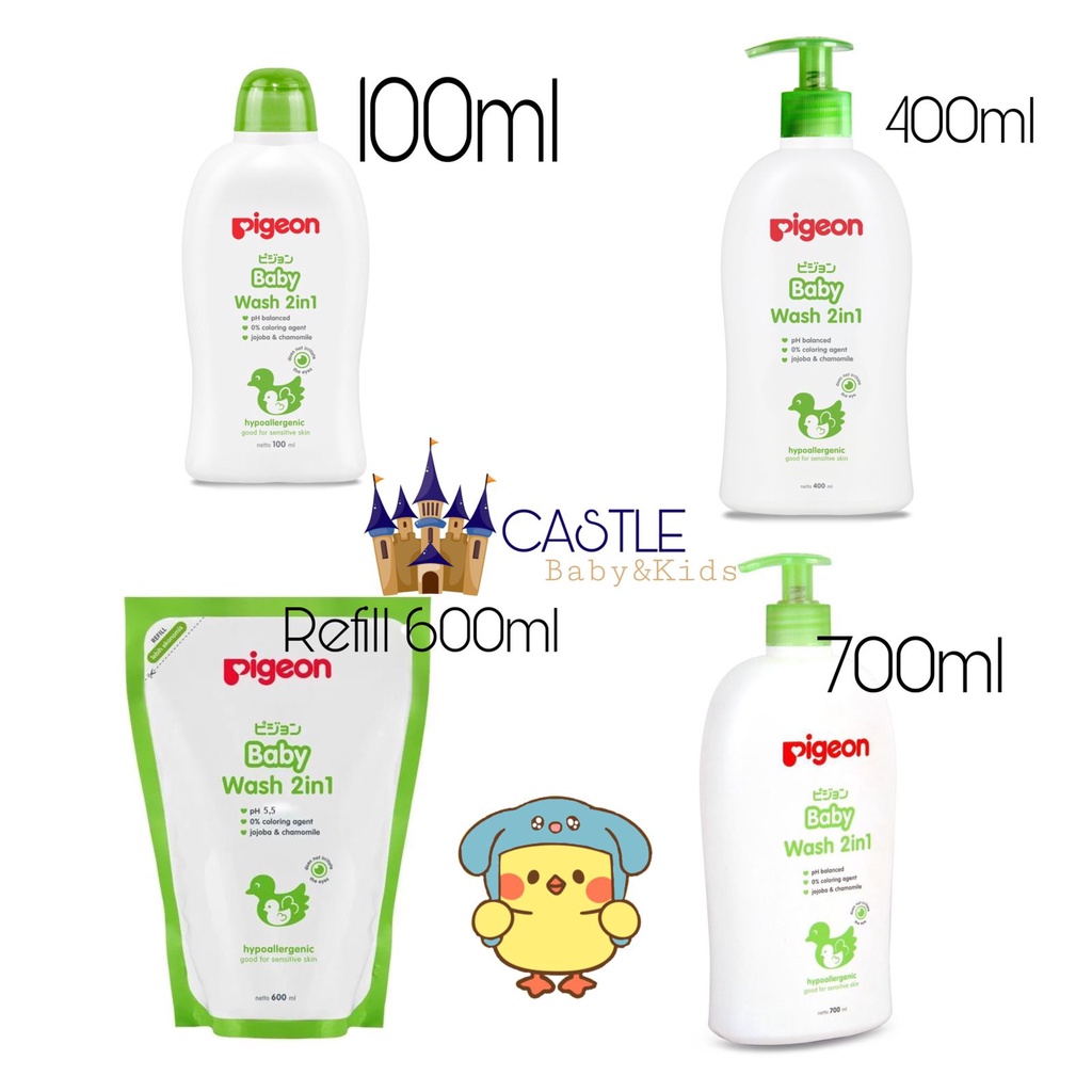 Castle - Pigeon Baby Wash 2in1 - Hair &amp; Body Wash - Shampoo Sabun Mandi Bayi