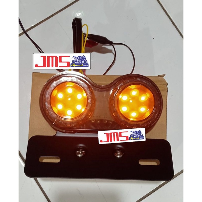 lampu stop led plus breket plat nomor universal rxk w175 mt15 klx crf wr155 tiger ninja r Megapro fu