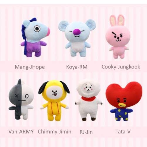 Boneka BT21 BTS Doll Chimmy Koya Tata Shooky