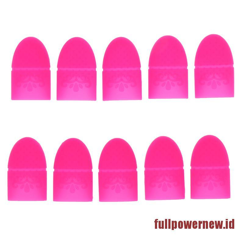 10pcs / set Klip Cap Soak Off Bahan Silikon Untuk Menghapus Kutek UV Gel