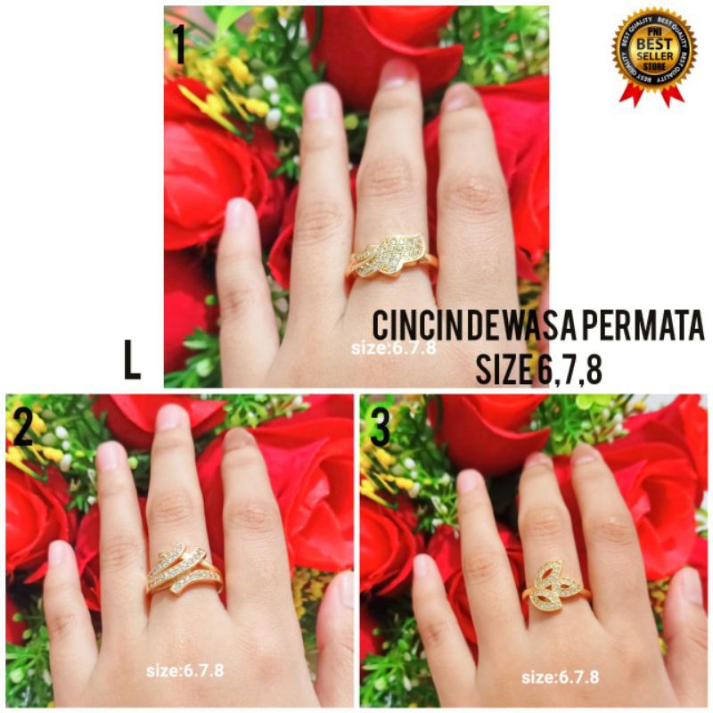 CINCIN CANTIK DEWASA TITANIUM ANTI KARAT LAPIS EMAS GOLD