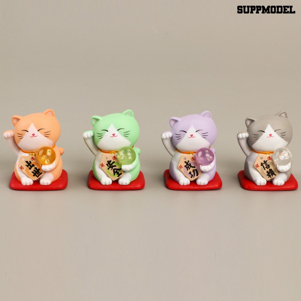 7pcs / Set Figure Kucing Maneki Jepang Tersenyum Anti Karat Untuk Anak Perempuan