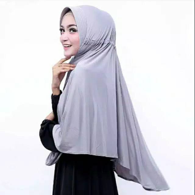 Jilbab Instan Serut Jumbo / Serut Polos Jokowi Jumbo Jersey Syari / Serut Adiba Jokowi Jumbo-1
