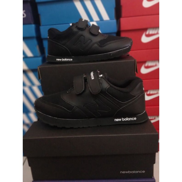 Sepatu sekolah anak laki laki &amp; perempuan sepatu sekolah full hitam size 24 - 37