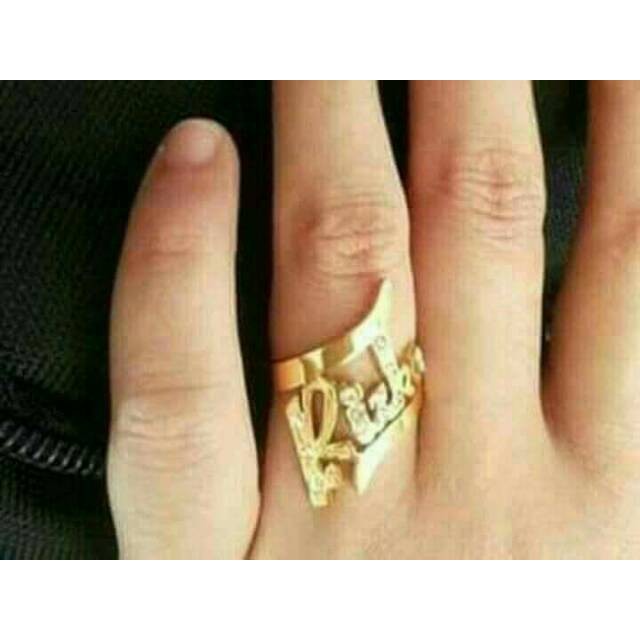 Cincin Nama Gold Grafir+Permata Uk.Standar