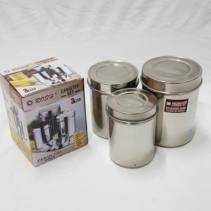 Tempat Kopi Gula Dan Teh Stainless Rosh - Rosh Canister Set 3Pcs *