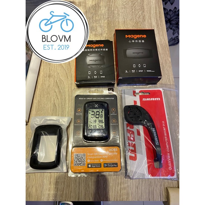 PAKET Xoss G+ Magene Heart Rate Magene Cadence dan Barfly Sram Komplit