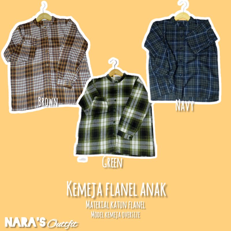 Kemeja Flanel Anak | Kemeja Flanel Anak Oversize Cowok/Cewek