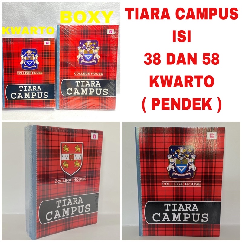 

BUKU TULIS TIARA CAMPUS KWARTO ( PENDEK ) ISI 38 LEMBAR DAN 58 LEMBAR / 1 PACK ISI 10 BUKU