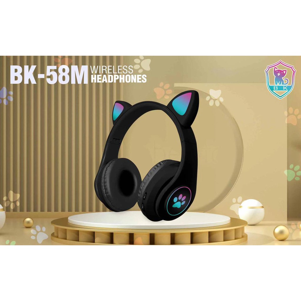 Headset Bluetooth Bando Cat BK-58M / Wireless Bando Ear Cat LED BK-58M