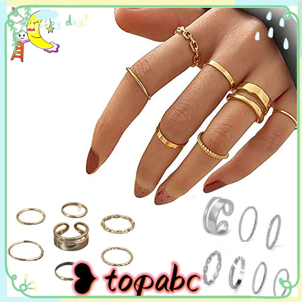 TOP 7 pcs/set New Knuckle Rings Set Gold And Silver Alloy Women Fashion Jewelry Wedding Gifts Many Kinds/Multicolor