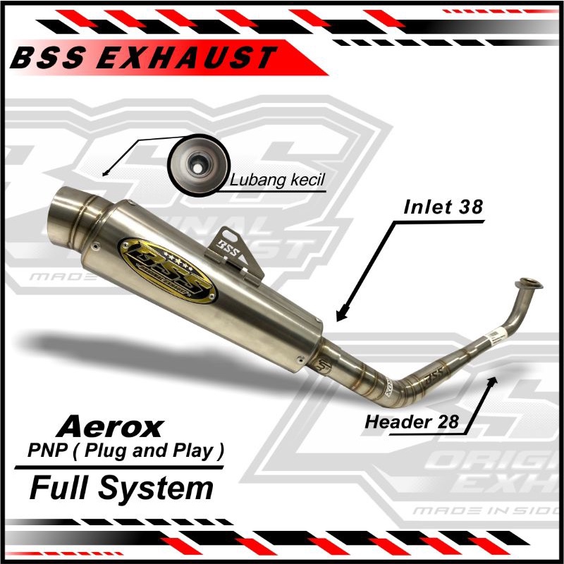 Knalpot BSS Aerox Inlet 38 Original BSS