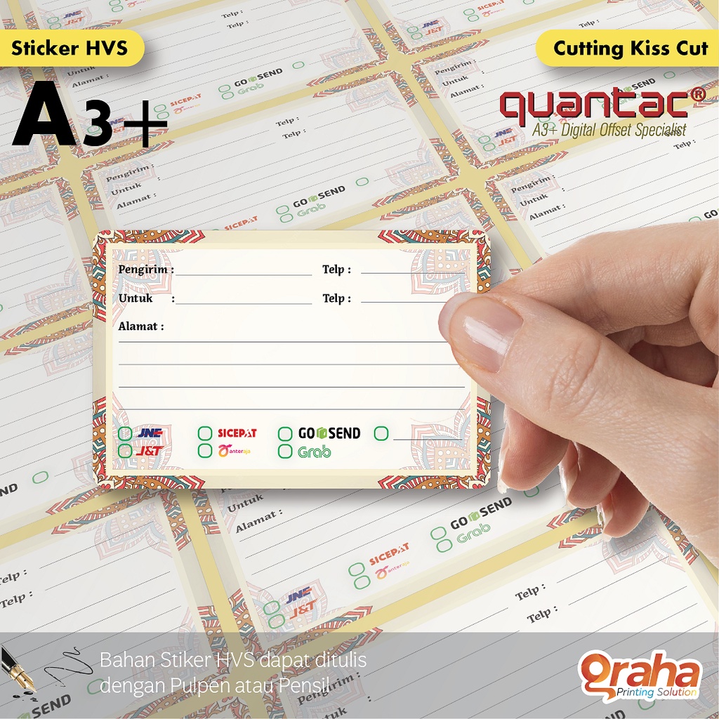 

Cetak Stiker / Sticker / HVS A3+ (Print + Cutting)