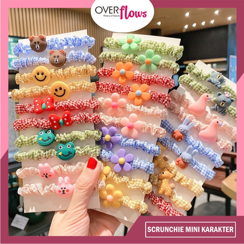 OVERFLOWS.ID 10PCS / SET KUNCIRAN SCRUNCHIE ANAK  IKAT RAMBUT SCRUNCHIE ANAK