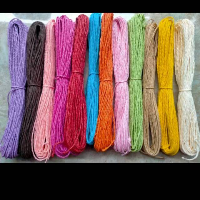 

Tali Rami warna per 1 meter PROMO MURAH paper rope 2mm tali DIY
