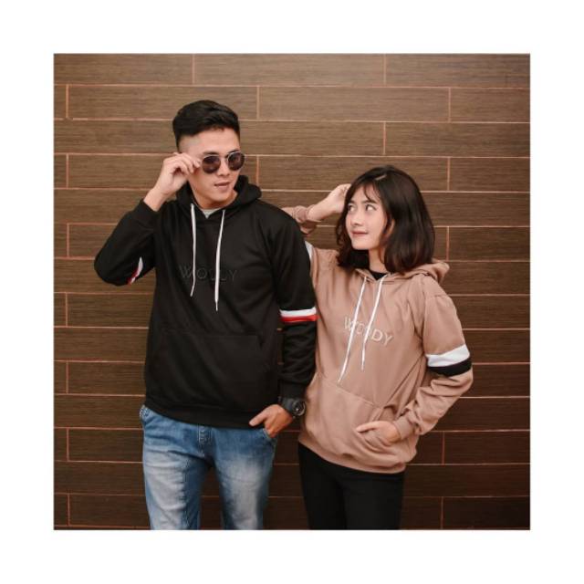 Sweater cowo/cewe 'WOODY' Bordir Hoodie