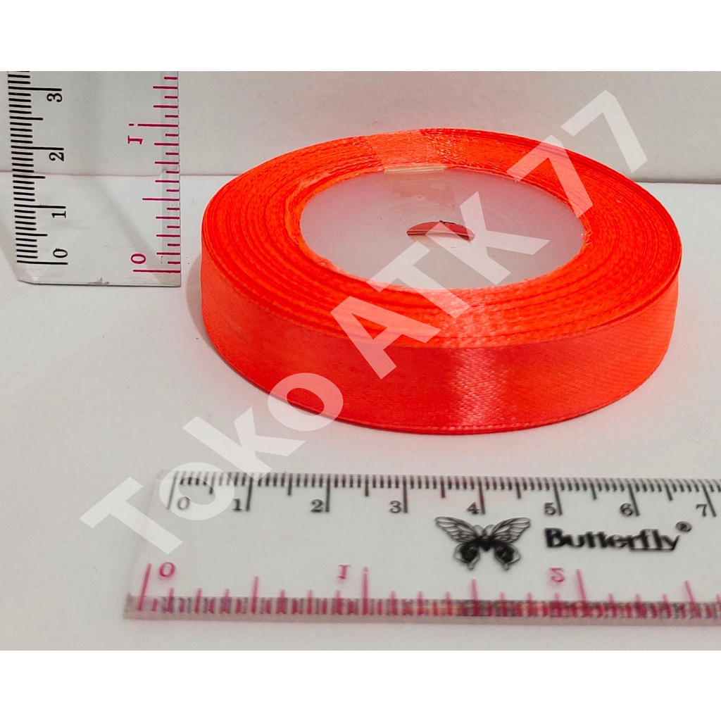 

Pita Kado Kain Satin 0.5" 0,5" 1/2" setengah inch Orange Oranye READY STOCK