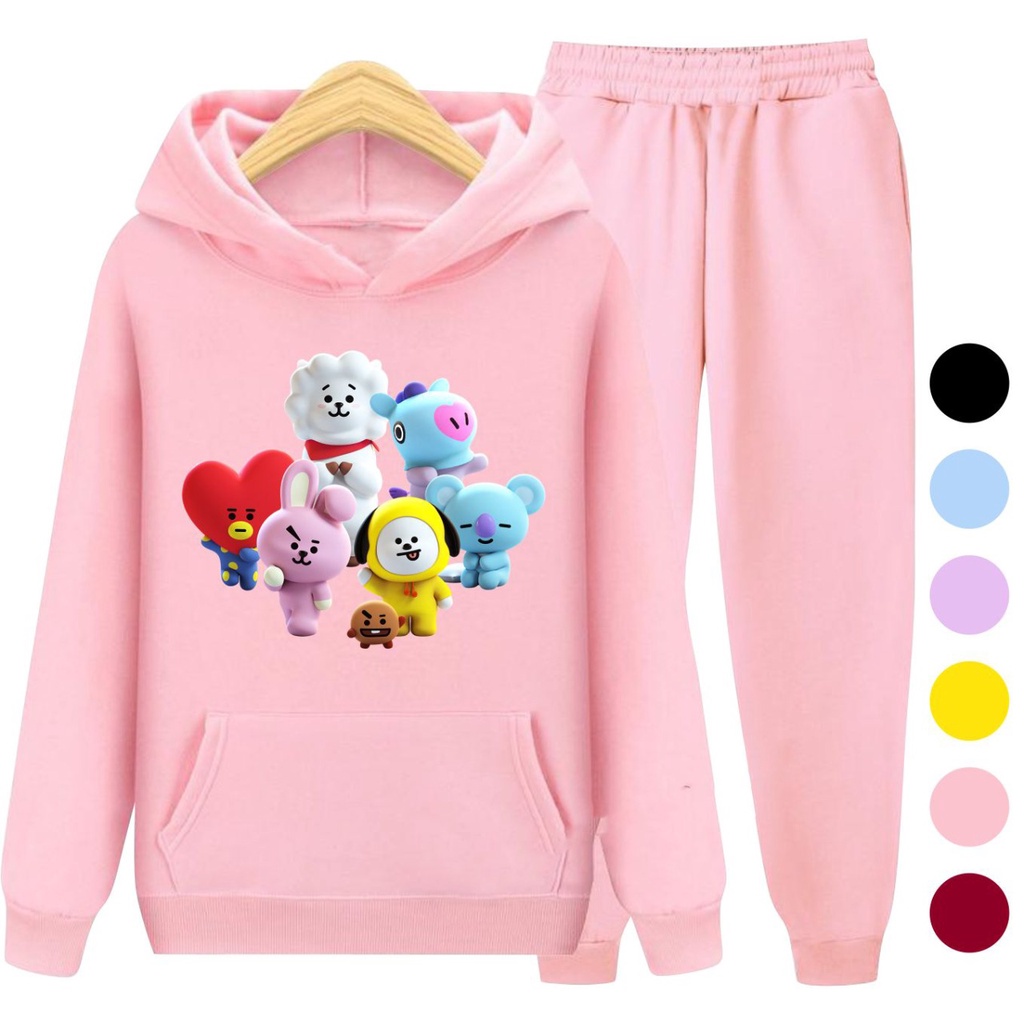 Setelan Anak Sweater Hoodie BT21 Anak Perempuan / Sweater Anak Korea Size S (3-5 thun) M (5-7 thun) XL(9-12 thun) XXL (13 + thun)