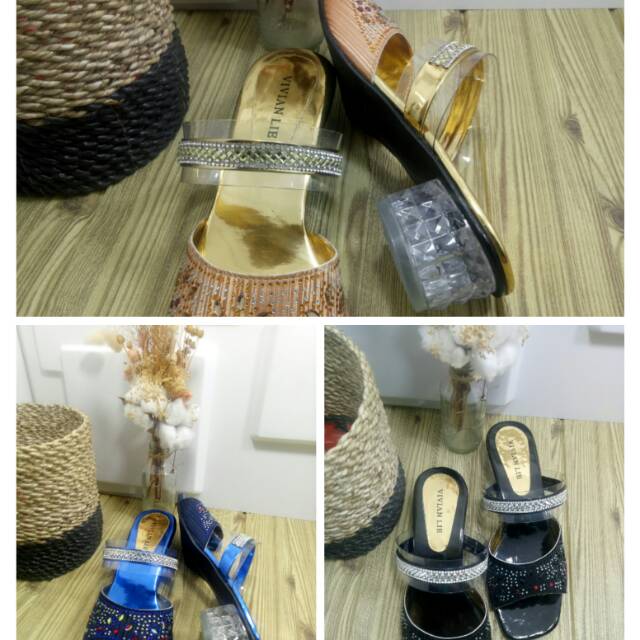 Sendal pesta wanita sendal pesta hak 3cm sendal pesta mote gosoj sendalpesta hak kaca