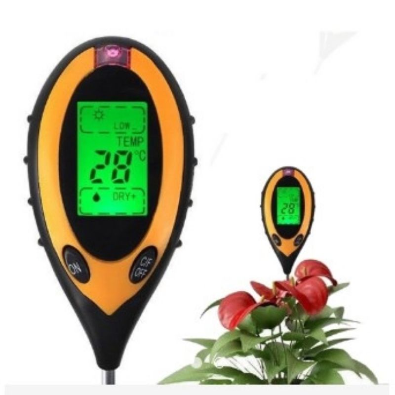 Digital Soil Analyzer Tester Meter Alat Ukur Kondisi Tanah 4 in 1 Suhu Sunlight PH Mositure SPH004