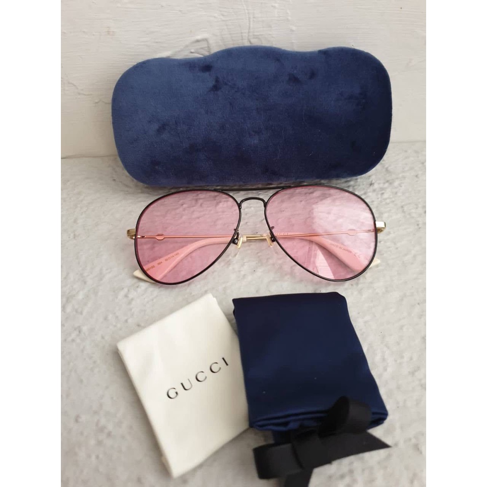 Kacamata Gucci Sunglasses In Black Gold Pink New Original