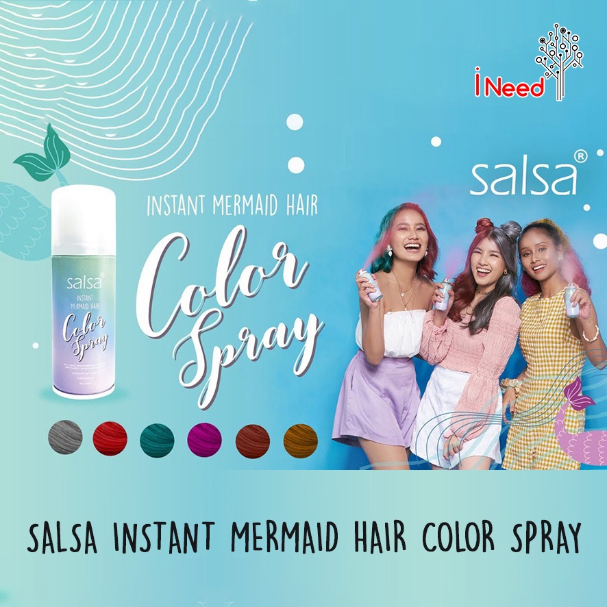 (INEED) SALSA Instant Mermaid Hair Color Spray 80ml - Cat Rambut Spray | Pewarna Rambut