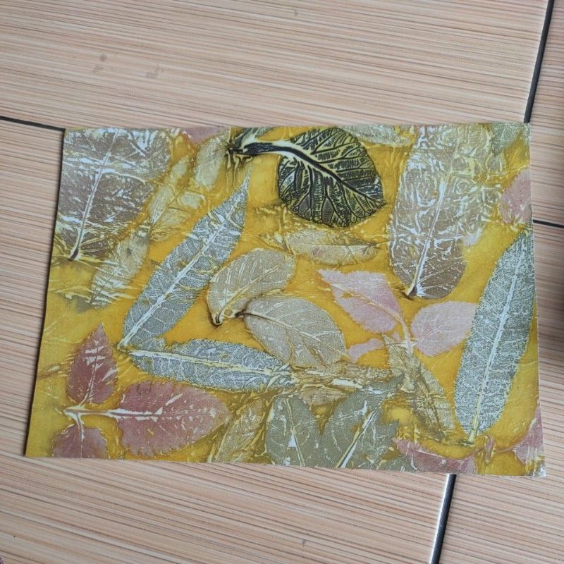 Promo Kulit sapi Asli Lembaran jenis Ecoprint ukuran a4