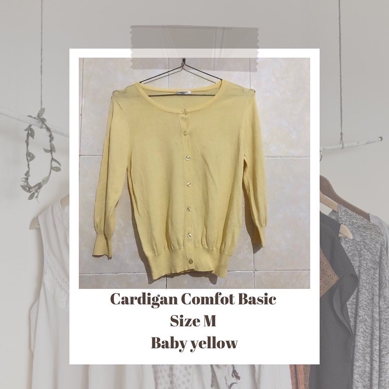 [preloved] cardigan comfort basic baby yellow